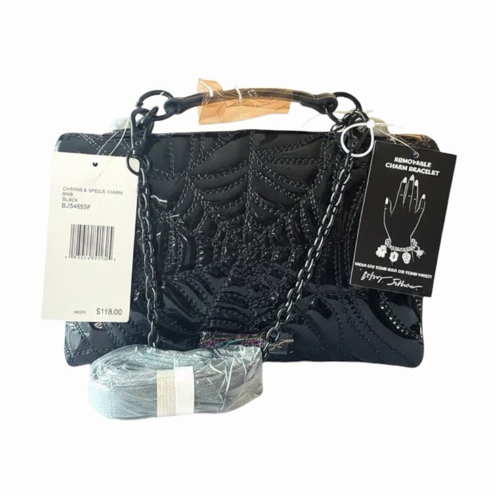 NWT Betsey Johnson Charms & Spells Bag Black Patent Halloween Crossbody HTF - Picture 6 of 11